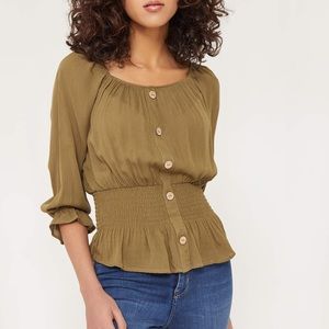 Button Peplum Top